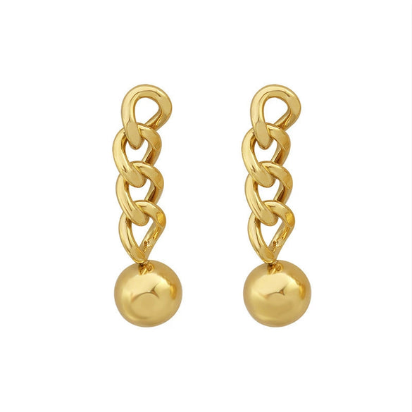 Wholesale Women's Geometric Titanium Steel Electroplated Steel Ball Earrings