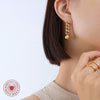 Wholesale Women's Geometric Titanium Steel Electroplated Steel Ball Earrings