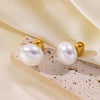 Wholesale Women's Geometric Titanium Steel Electroplated Stud Earrings With Retro Temperament