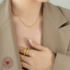 Wholesale Women's Geometric Titanium Steel Gold Plated Snake Bone Chain Necklace