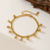 Wholesale Women's Geometric Titanium Steel Goldplated Electroplated Small Bead Bracelet Light Luxury Style Jewelry