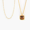 Wholesale Women's Geometric Titanium Steel Inlaid Tiger's Eye Stone Pendant Necklace With 18K Gold Plated Electroplating And Twist Chain