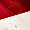 Wholesale Women's Geometric Titanium Steel 24K Gold Plated Calendering Chain Necklace