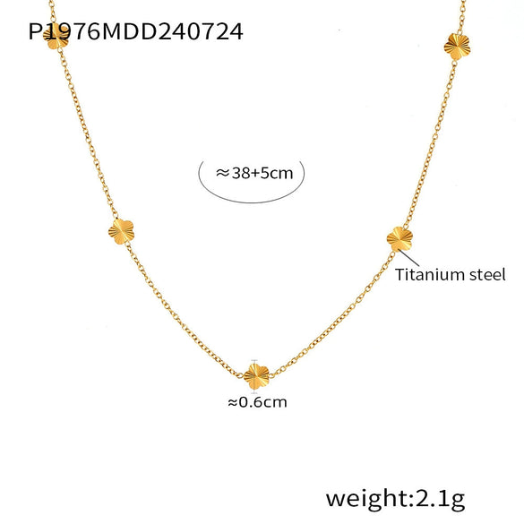 Wholesale Women's Geometric Titanium Steel 18K Gold Plated Fashion Clavicle Chain Jewelry
