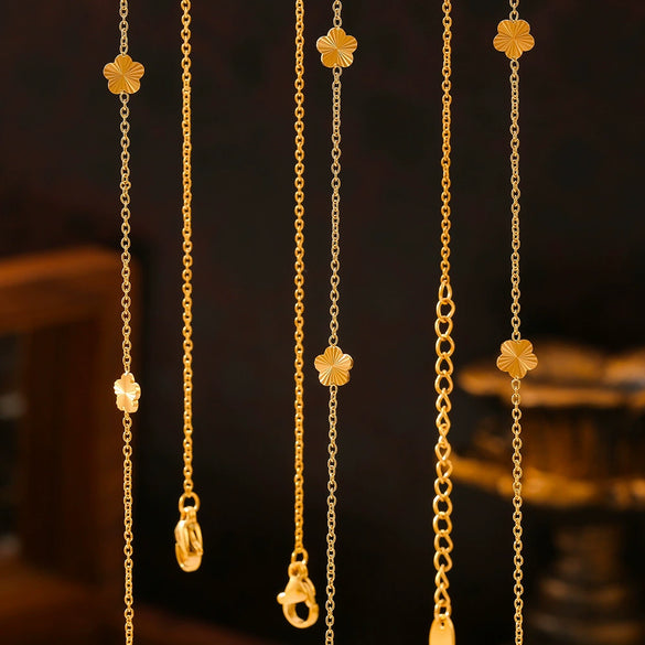 Wholesale Women's Geometric Titanium Steel 18K Gold Plated Fashion Clavicle Chain Jewelry