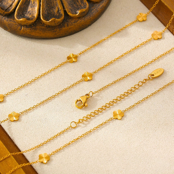 Wholesale Women's Geometric Titanium Steel 18K Real Gold Plated Clavicle Chain Jewelry