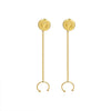 Wholesale Women's Geometric Titanium Steel Multiwear Method Moon Tassel Pendant Earrings With Electroplating