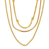 Wholesale Women's Geometric Titanium Steel Necklace With Round Beads And Snake Bone Chain Fashion Electroplated Design