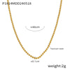 Wholesale Women's Geometric Titanium Steel Necklace With Round Beads And Snake Bone Chain Fashion Electroplated Design