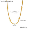 Wholesale Women's Geometric Titanium Steel Necklace With Round Beads And Snake Bone Chain Fashion Electroplated Design
