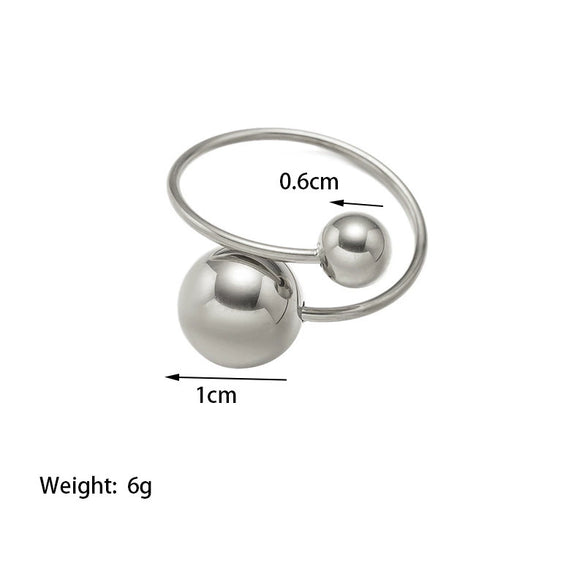 Wholesale Women's Geometric Titanium Steel Open Ring With Electroplating Treatment