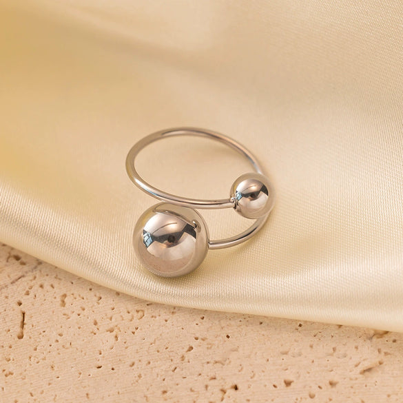Wholesale Women's Geometric Titanium Steel Open Ring With Electroplating Treatment
