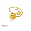 Wholesale Women's Geometric Titanium Steel Open Ring With Electroplating Treatment