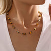 Wholesale Women's Geometric Tourmaline Stainless Steel 18K Gold Plated Necklace Jewelry
