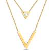 Wholesale Women's Geometric Triangle Stitching Necklace Set With Gem Inlaid In Titanium Steel