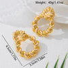 Wholesale Women's Geometric Twist Pattern Circle Alloy Earrings With Stainless Steel Ear Needles Electroplated