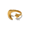 Wholesale Women's Geometric Twisted Open Stainless Steel Electroplated Ring