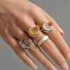 Wholesale Women's Geometric Twisted Open Stainless Steel Electroplated Ring