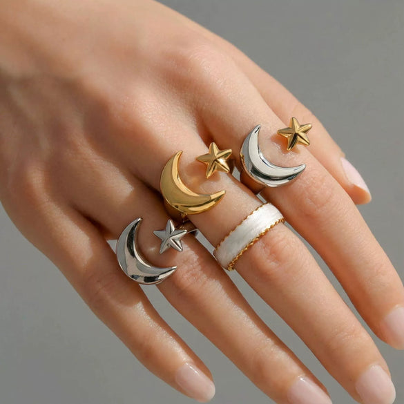 Wholesale Women's Geometric Twisted Open Stainless Steel Electroplated Ring