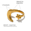 Wholesale Women's Geometric Twisted Open Stainless Steel Electroplated Ring