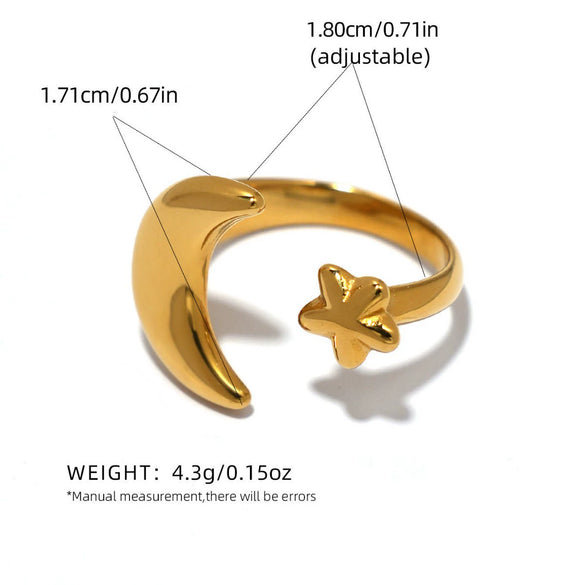Wholesale Women's Geometric Twisted Open Stainless Steel Electroplated Ring