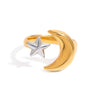 Wholesale Women's Geometric Twisted Open Stainless Steel Electroplated Ring