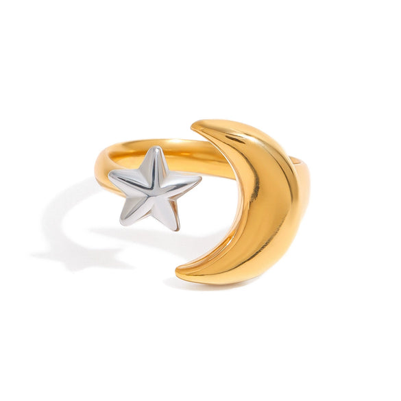 Wholesale Women's Geometric Twisted Open Stainless Steel Electroplated Ring