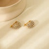 Wholesale Women's Geometric Ushape 18K Gold Plated Stainless Steel Earrings With Zircon