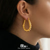 Wholesale Women's Geometric Ushaped Concaveconvex Stainless Steel 18K Gold Plated Earrings Niche Style