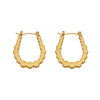 Wholesale Women's Geometric Ushaped Concaveconvex Stainless Steel 18K Gold Plated Earrings Niche Style