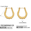 Wholesale Women's Geometric Ushaped Concaveconvex Stainless Steel 18K Gold Plated Earrings Niche Style
