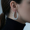 Wholesale Women's Geometric Ushaped Concaveconvex Stainless Steel 18K Gold Plated Earrings Niche Style
