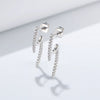 Wholesale Women's Geometric Ushaped Diamond Micro Inlaid 925 Sterling Silver Stud Earrings