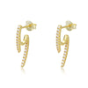 Wholesale Women's Geometric Ushaped Diamond Micro Inlaid 925 Sterling Silver Stud Earrings