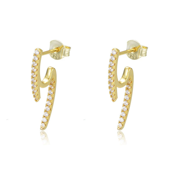 Wholesale Women's Geometric Ushaped Diamond Micro Inlaid 925 Sterling Silver Stud Earrings
