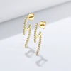 Wholesale Women's Geometric Ushaped Diamond Micro Inlaid 925 Sterling Silver Stud Earrings