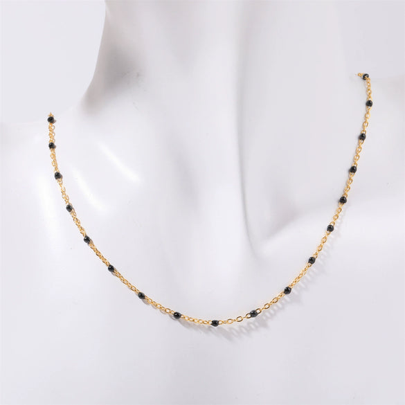 Wholesale Women's Geometric Ushaped Dripping Oil Titanium Steel Copper Ochain Stacking Accessories
