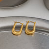 Wholesale Women's Geometric Ushaped Stainless Steel Earrings With Vacuum Real Gold Plating In Pvd Furnace And Minimalist Style