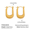 Wholesale Women's Geometric Ushaped Stainless Steel Earrings With Vacuum Real Gold Plating In Pvd Furnace And Minimalist Style