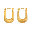 Wholesale Women's Geometric Ushaped Stainless Steel Earrings With Vacuum Real Gold Plating In Pvd Furnace And Minimalist Style