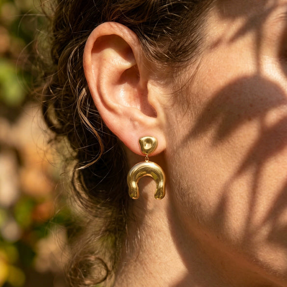 Wholesale Women's Geometric Ushaped Stainless Steel Electroplated Earrings