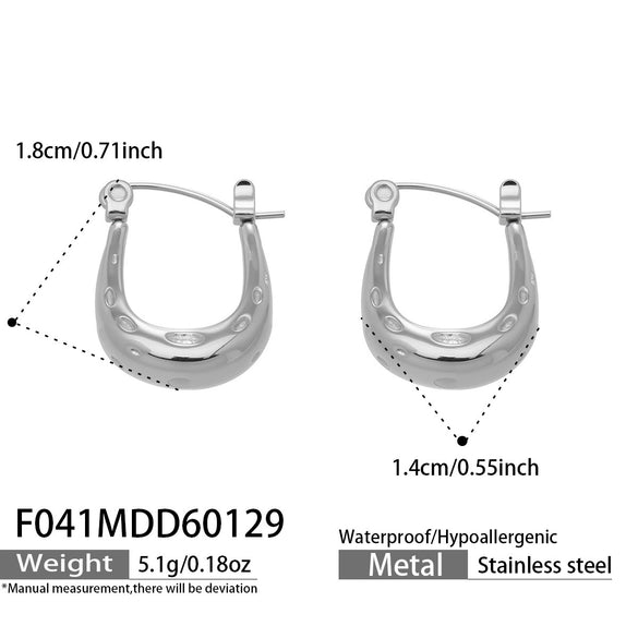 Wholesale Women's Geometric Ushaped Stainless Steel 18K Gold Plated Small Handbag Earrings With Niche Style