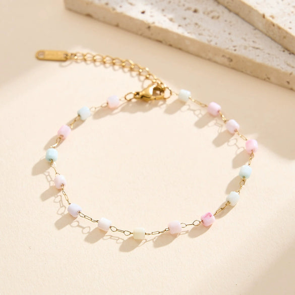 Wholesale Women's Geometric Vacuum Plated Stainless Steel Ochain Bracelet