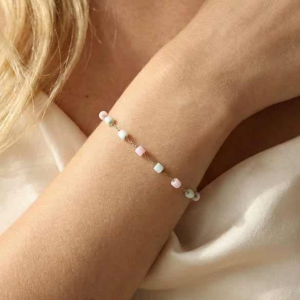 Wholesale Women's Geometric Vacuum Plated Stainless Steel Ochain Bracelet