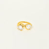 Wholesale Women's Geometric Water Drop Zircon Double Ring Titanium Steel Electroplated Jewelry Accessories