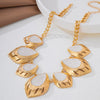 Wholesale Women's Geometric Water Dropshaped And Flowershaped Alloy Necklace With Electroplating Design