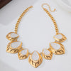 Wholesale Women's Geometric Water Dropshaped And Flowershaped Alloy Necklace With Electroplating Design