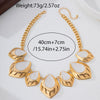 Wholesale Women's Geometric Water Dropshaped And Flowershaped Alloy Necklace With Electroplating Design
