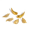 Wholesale Women's Geometric Water Dropshaped Leaf Stainless Steel Earrings With Vacuum Real Gold Plating In Pvd Furnace And Diamond Studded