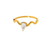 Wholesale Women's Geometric Wave Drop Shape Zircon Stainless Steel 18K Gold Plated Stacked Ring